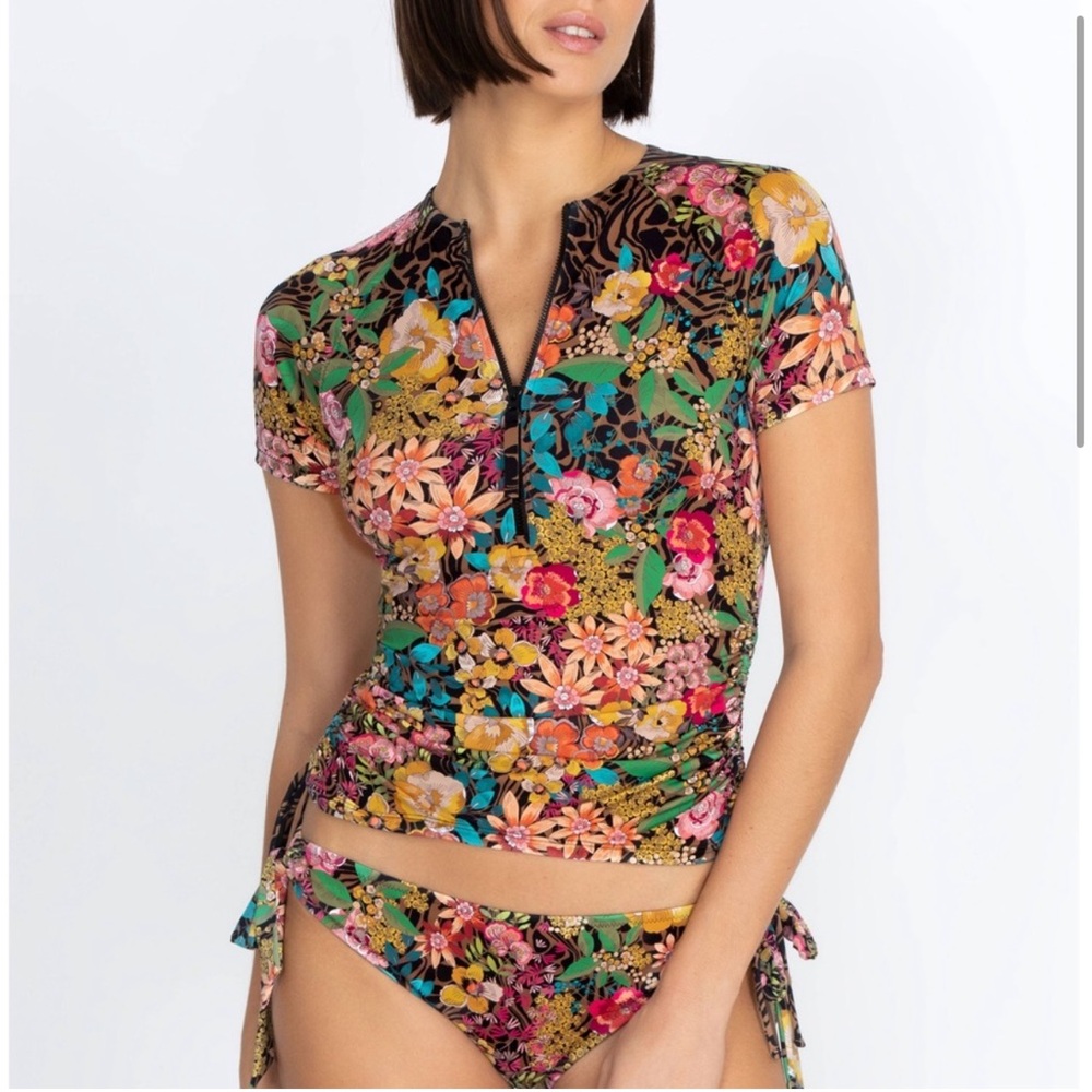Johnny Was Multicolor Floral Swim Set